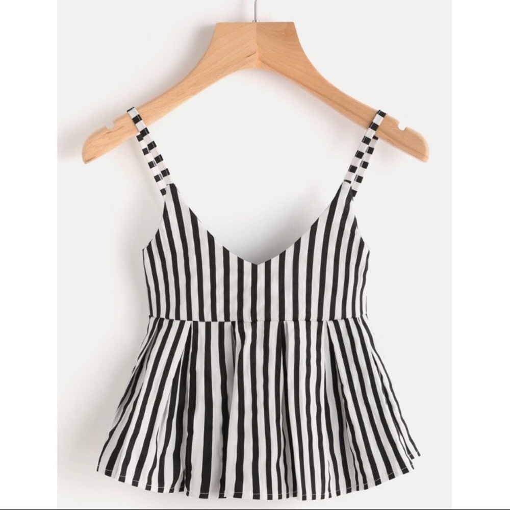 Private Boutique Label Black White Striped Cami Top Small Medium - Picture 1 of 17